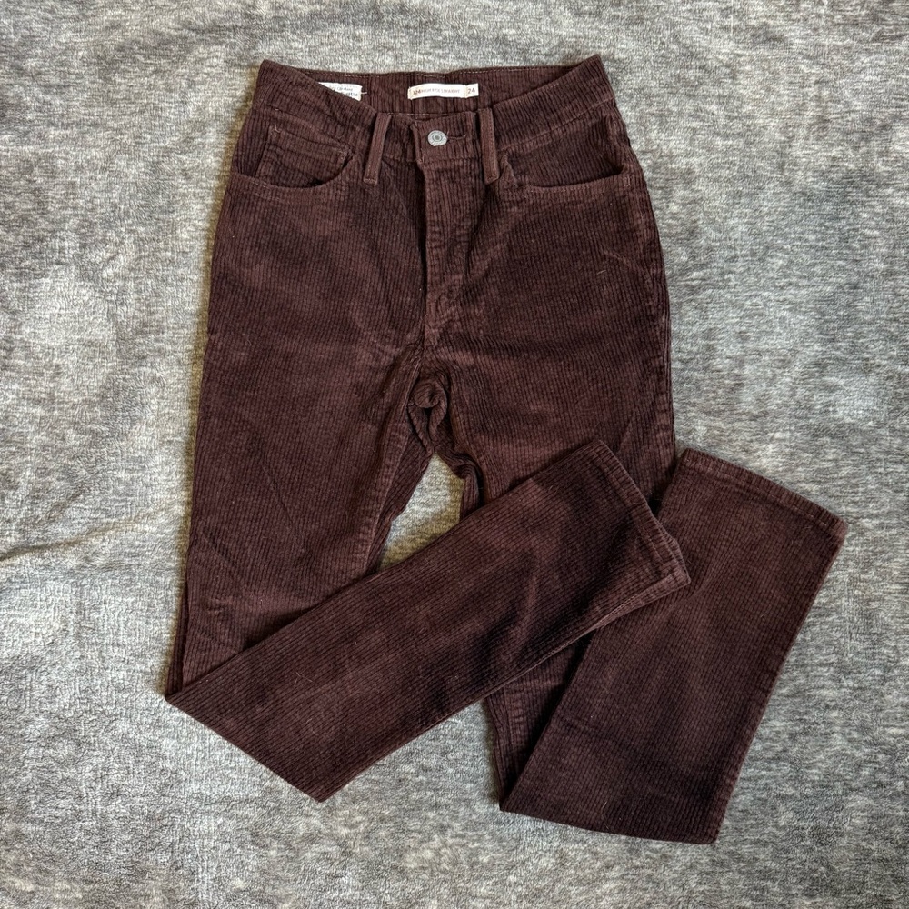 Levi’s 724 Corduroy Pants | Chicory Coffee Brown | High Rise | Slim Straight